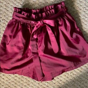 High waisted tie up shorts